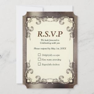 Folie-Gold-Silver-Brass RSVP-kaart Kaart