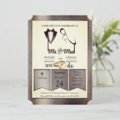 Folie-Gold-Silver-Brass-Trendy Wedding Kaart (Staand voorkant)