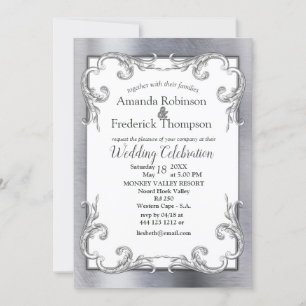 Folie-Gold-Silver-Brass-Wedding Uitnodiging