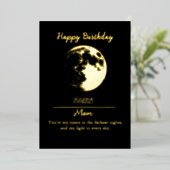 Folie Golden Moon verjaardagsuitnodiging Folie Uitnodiging (Staand Voorkant)