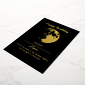 Folie Golden Moon verjaardagsuitnodiging Folie Uitnodiging (Gedraaid)