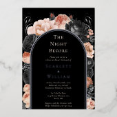 FOLIE Gotische  boog bruiloft avond ervoor Folie Uitnodiging (Voorkant)