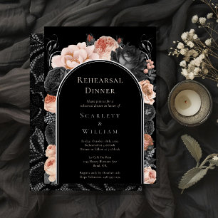 FOLIE Gotische  boog bruiloft repetitie diner Folie Uitnodiging