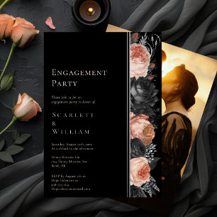 FOLIE Gotische Zwart Foto Verlovingsfeest Folie Uitnodiging