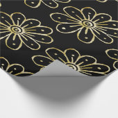 Folie goudbloemen cadeaupapier (Hoek)