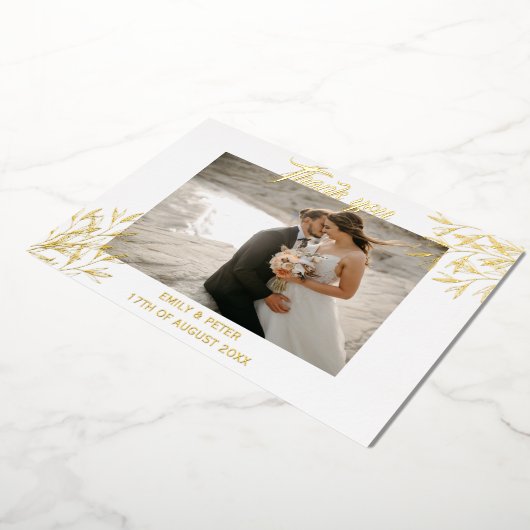 Folie gouden bruiloft bedankt voor uw uitnodiging (Gedraaid)