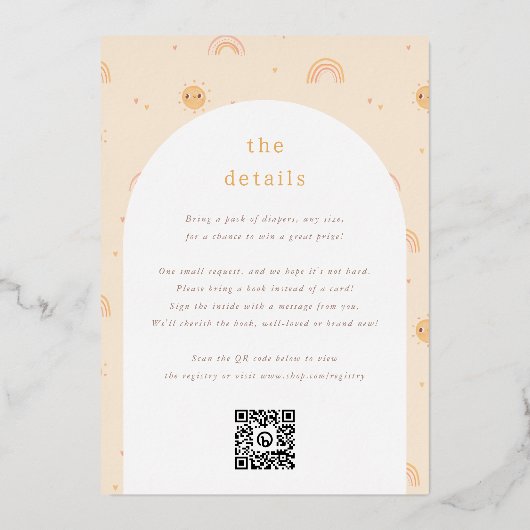 Folie, goudfolie, zilverfolie | Little Ray of Suns Folie Uitnodiging (Achterkant)