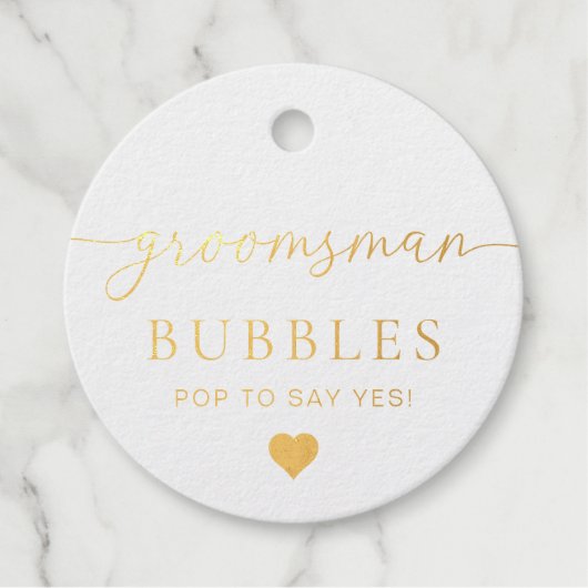 Folie Groomsman-voorstel Bedankjes Labels (Voorkant)