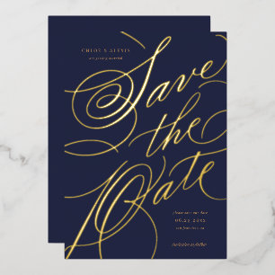 Folie Hand belettering Save the Date Kaart