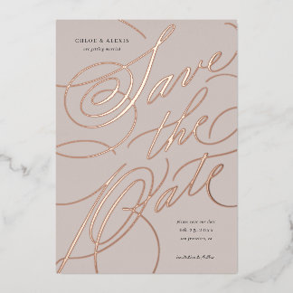 Folie Hand Lettering Save the Date Kaart