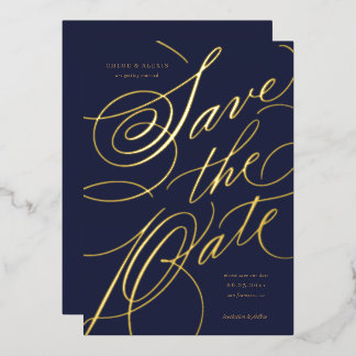 Folie Handlettering Save the Date Kaart