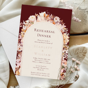 FOLIE herfst Bourgondische boog bruiloft repetitie Folie Uitnodiging