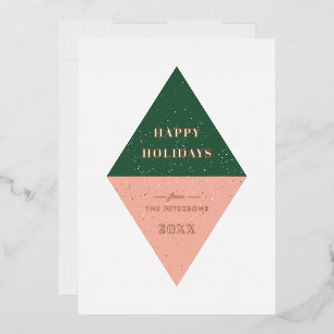 Folie Holiday Geometric Kerstmis Kaart - Groen