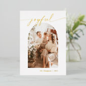 Folie Holiday Kaart, Joyful FotokerstKaart Folie Feestdagenkaart (Staand Voorkant)