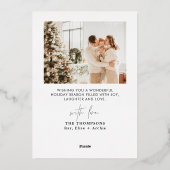 Folie Holiday Kaart, Joyful FotokerstKaart Folie Feestdagenkaart (Achterkant)