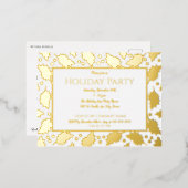Folie Holly ingelijste feestdag Briefkaart uitnodi (Voorkant / Achterkant)