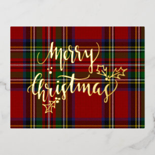 Folie Kerst Kerst Stewart Tartan Folie Feestdagen Briefkaart