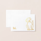 Folie Labrador Hondenbriefkaarten - Goud of Zilver Folie Kaarten (Voorkant met envelop)