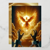 Folie Liberty Dove - 2 Korintiërs 3:17-18 KJV Kaar Folie Uitnodiging (Voorkant / Achterkant)