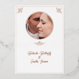 Folie Line Couple Wedding Invitation Folie Invitat Folie Uitnodiging