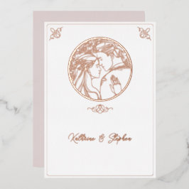Folie Line Couple Wedding Invitation Folie Uitnodiging