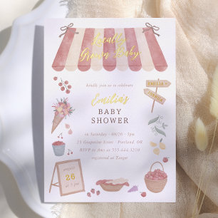 Folie Lokaal Geteelde Baby Boerenmarkt Baby Borrel Uitnodiging