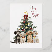 Folie Merry & Bright Dogs Kerst Kaart (Voorkant)