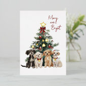 Folie Merry & Bright Dogs Kerst Kaart (Staand Voorkant)