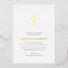 Folie Minimal doop doopjongens Folie Uitnodiging