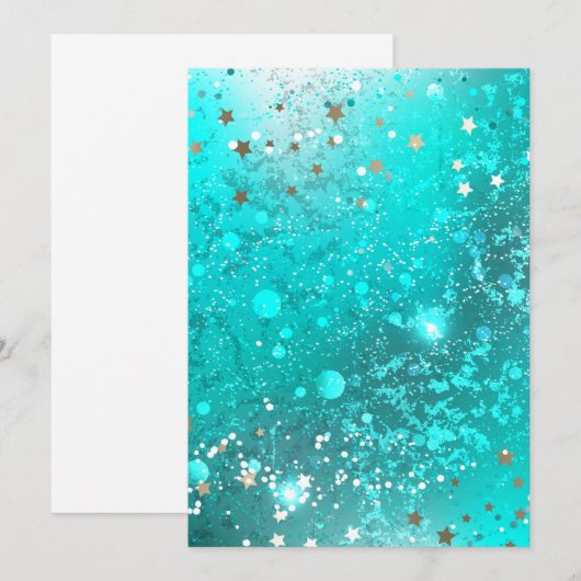 Folie Mint Turquoise Achtergrond Aankondiging (Voorkant / Achterkant)