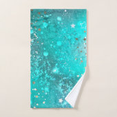 Folie Mint Turquoise Achtergrond Bad Handdoek (Handdoek)
