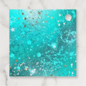 Folie Mint Turquoise Achtergrond Bedankjes Labels (Achterkant)