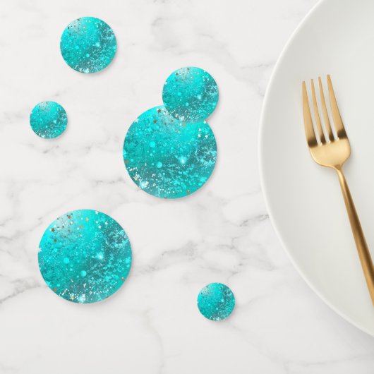 Folie Mint Turquoise Achtergrond Confetti (Groep)