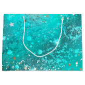 Folie Mint Turquoise Achtergrond Groot Cadeauzakje (Voorkant)