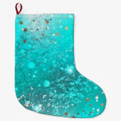 Folie Mint Turquoise Achtergrond Grote Kerstsok (Voorkant)