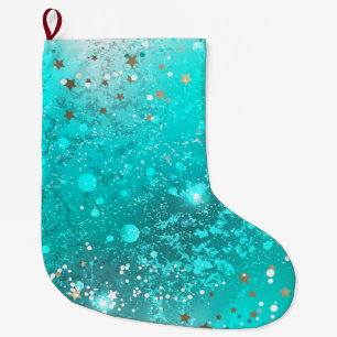 Folie Mint Turquoise Achtergrond Grote Kerstsok