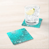 Folie Mint Turquoise Achtergrond Kartonnen Onderzetters (Insitu)
