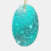 Folie Mint Turquoise Achtergrond Keramisch Ornament (Links)