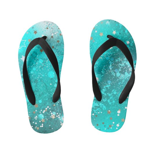 Folie Mint Turquoise Achtergrond Kinder Teenslippers (Voetbed)