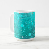 Folie Mint Turquoise Achtergrond Koffiemok (Voorkant links)