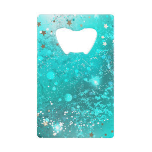 Folie Mint Turquoise Achtergrond Kredietkaart Flessenopener