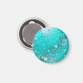 Folie Mint Turquoise Achtergrond Magneet (Voorkant / Achterkant)