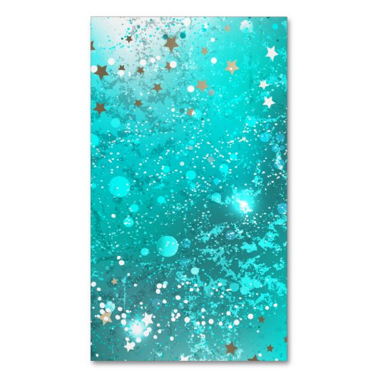 Folie Mint Turquoise Achtergrond Magnetisch Visitekaartje (Voorkant Verticaal)