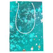 Folie Mint Turquoise Achtergrond Medium Cadeauzakje (Voorkant)