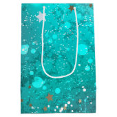 Folie Mint Turquoise Achtergrond Medium Cadeauzakje (Achterkant)