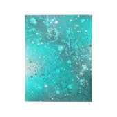 Folie Mint Turquoise Achtergrond Notitieblok (Gedraaid)