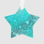 Folie Mint Turquoise Achtergrond Ornament (achterkant)