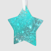 Folie Mint Turquoise Achtergrond Ornament (voorkant)