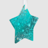 Folie Mint Turquoise Achtergrond Ornament (voorkant)