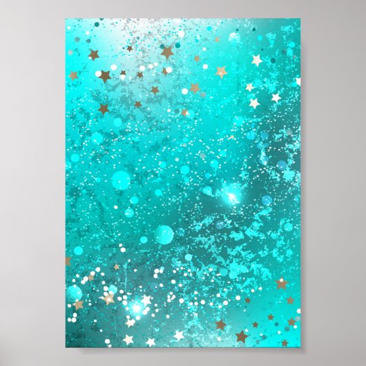 Folie Mint Turquoise Achtergrond Poster (Voorkant)